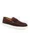 Men's Loafer Shoes Genuine Suede Leather Moccasin Stitched Laceless White Rubber Sole Summer H1128