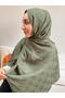 Green Pattern Jacquard Shawl - 2