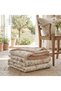 Cream Floral Printed Muslin Tv Blanket / Sofa Throw - 120X180 Cm, Shepherd's Stitched / Multi-Purpose Coverlet - 2