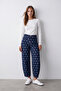 Women's navy blue polka dot jean pants alc-x15665 - 3