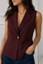 Sparkling Touch |   Women's Stone Detailed Sleeveless Atlas Vest