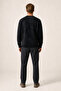 Rummi Patterned Winter New Season Men's Regular Fit Sweatshirt Black - 4