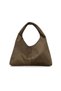 Green Suede Women's Shopper Shoulder Bag – Soft Form Vintage Model
