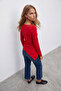 Woman's red asymmetric long sleeve blouse alc-x15679 - 5