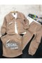 Boy's 3-Thread 3-Piece Set - Printed Cardigan - Printed 2-Thread Blouse - Pants 100% Cotton 3-Piece Combination - 5