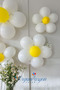 3-Piece Daisy Balloon Making Class Decoration Set White Yellow Balloon and Assembly Tool