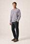 Rummi Patterned Winter New Season Men's Regular Fit Sweatshirt Gray