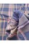 Navy Blue Pink Green Plaid Jacquard Interlock Fabric Cardigan & Sweater Fabric Width: 150cm - 6