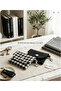 Houndstooth Pattern & Black Canvas Fabric 2 Piece Wallet Set 11 X 8 cm