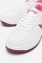 Heart Patterned Studded Leather Women's Sneakers White Pink Burgundy - 3