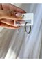 Women's Silver Color Stone Ring Steel Earrings - 6