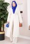 Lace-Up Long Kimono Pants Set Ecru - 4