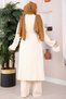 Lace-Up Long Kimono Pants Set Cream - 4