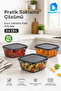 3-Piece Square Storage Container Set 3X1.5 Liter Smoked Transparent Black Lid Bpa Free - 4