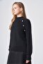 201 Button Detail Half Fisherman Knitwear Tunic Black - 2