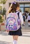 School Backpack Cupcake Purple 3 Compartments Orthopedic Water Bottle Pocket 40X26X19Cm