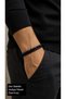 Cordevio Deepblue Black Leather Men's Bracelet - Dark Blue Beaded Weave