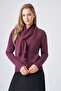 604 Removable Shawl Collar Knitted Cardigan Burgundy - 2