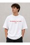Men's Oversize White Overthinking Is My Cardio Printed T-Shirt