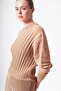 202 Elastic Waist Tricot Sweater Mocha - 2