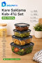 Set of 4 Square Storage Containers with Lids 500 ml 900 ml 1.5 L 2.5 L Bpa Free - 2