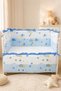 Blue Ruffled 80X130 Furniture Crib Protector Set - 4 Piece Dream Series