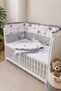 Gray Ruffled 60X120 Furniture Crib Edge Protection Set - 4 Piece Dream Series - 6