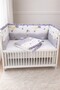 Gray Ruffled 90X130 Furniture Crib Protection Set - 4 Piece Dream Series