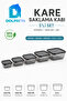 Set of 5 Square Storage Containers with Lids 250 ml 500 ml 900 ml 1.5 L 2.5 L Bpa Free