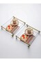 2-Piece Tray Set with Turkish Coffee Cups and Napkins |   Gold Detailed Decorative Presentation Set