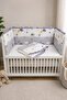 Gray Ruffled 70X130 Furniture Crib Edge Protector Set - 4 Piece Dream Series - 5