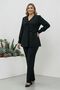 Women's Stone Embroidered Crepe Jacket Trousers Suit Stylish Double Suit 36-48 46417 - 6