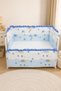 Blue Ruffled 60X120 Furniture Crib Edge Protection Set - 4 Piece Dream Series