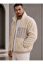 Zippered Lined Plush Coat Jacket Semi Oversized