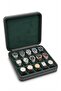 30×30×7 15 Compartments Zippered Wooden Case Watch Storage Box Khaki - 2