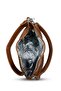 Women's Shoulder Bag Sofia with 2 Straps, Metal Ring and Clip Detail - 3