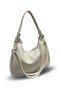 Women's Shoulder Bag Sofia with 2 Straps, Metal Ring and Clip Detail - 2