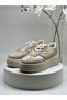 Show Beige Women's Casual Sneaker Shoes High-Sole Sports Shoes with Laces - 3