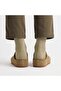 Mk410 Khaki Genuine Suede Leather Full Covered Cork Sole Unisex Orthopedic Sabo Slippers - 2
