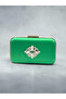 Grass Green Satin Silver Detailed Chain Strap Women's Evening Dress Bag Wedding Engagement Graduation - 3