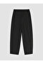 Black Regular Fit Women's Pleated Fabric Trousers - 6