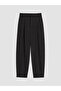 Black Regular Fit Women's Pleated Fabric Trousers - 5