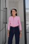 Pink Crew Neck Buttoned Knitwear Blouse - 3