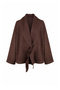 Women's Bitter Brown Suede Jacket with Lace Detail - 9
