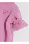 Pink Floral Embroidered Baby Girl Tracksuit Set 3 Yarn Threaded Embroidery - 8