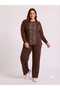Plus Size Lycra Modal Fabric Suit with Pockets, Slits and Stone Details - 2