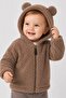 Baby Hooded Plush Coat Brown - 3