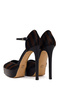 Women's Brown Ankle Buckle Platform Feather Detailed High Thin Heeled Leather Shoes Af11000421 - 7
