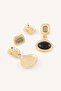 Women's Stone Detailed Dangle Multi Earring Set I7156Axns - 3
