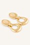 Oval Stone Detailed Dangle Women's Earrings I6594Axns - 2